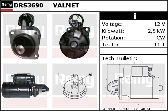 DELCO REMY Starter DRS3706